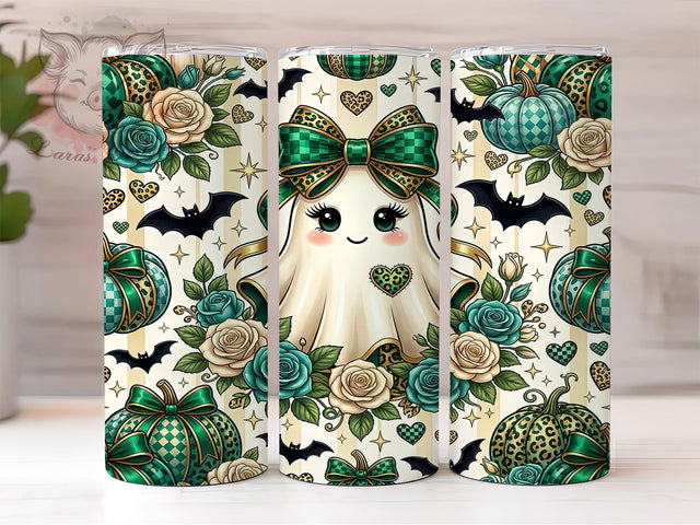 Green Leopard Ghost 20oz Tumbler, Green Leopard, Leopard Ghost, Ghost Tumbler, 20oz Tumbler, Green Ghost, Leopard Tumbler, Tumbler Wrap Sublimation Lara' s Designs 
