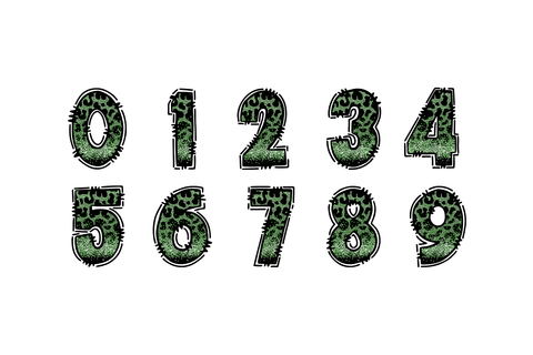 Green Leopard Print Alphabet Doodle Sublimation BijouBay 