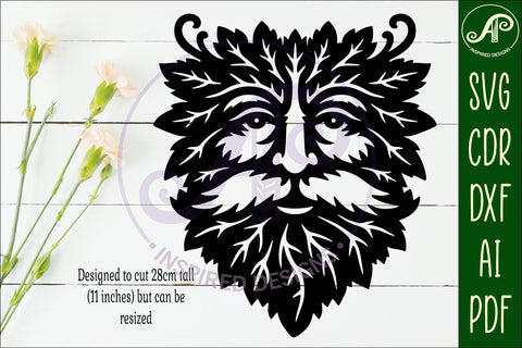 Green Man Wall Art SVG, Greenman Face Laser Cut File SVG APInspireddesigns 