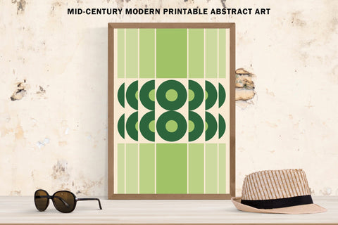 Green Mid-Century Abstract Art Sublimation Karma Genie Graphics 