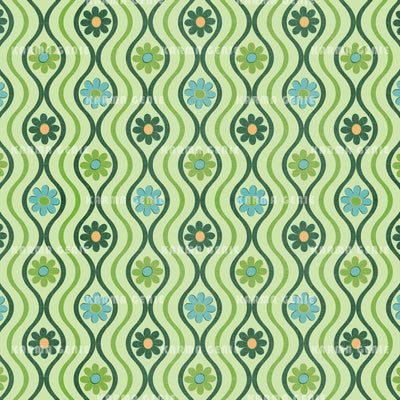 Green Mid Century Cloth Textured Floral Pattern Digital Paper Digital Pattern Karma Genie Graphics 