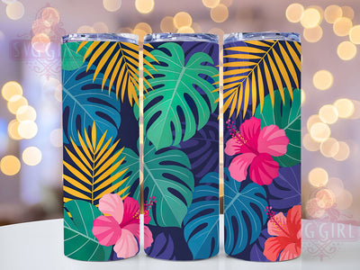 Green Monstera Botanical Tumbler, Indoor Plants, Botanical Art, Green Leaves, Tropical Design, 20Oz Tumbler, Sublimation Wrap Sublimation SvggirlplusArt 