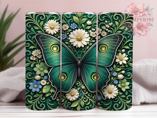 Green Nouveau Butterfly 20oz Tumbler, Green Nouveau Butterfly, Nouveau Butterfly, Green Butterfly, Art Nouveau, Butterfly Tumbler, 20oz Tumbler, Tumbler Wrap Sublimation Li Zamperini 