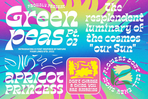 Green Peas Pt. 02 – Groovy Display Font Font Four Lines Std. 