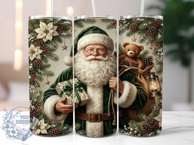 Green Plaid Santa 20oz Tumbler, Green Plaid Santa, Plaid Santa Tumbler, Green Santa Tumbler, Plaid Santa PNG, Green Plaid PNG, Santa Tumbler Wrap, 20oz Tumbler Wrap Sublimation ToriDesigns 