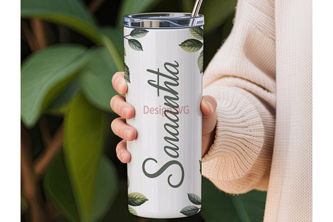 Green Roses Personalized Tumbler Wrap Sublimation DesignSVG 