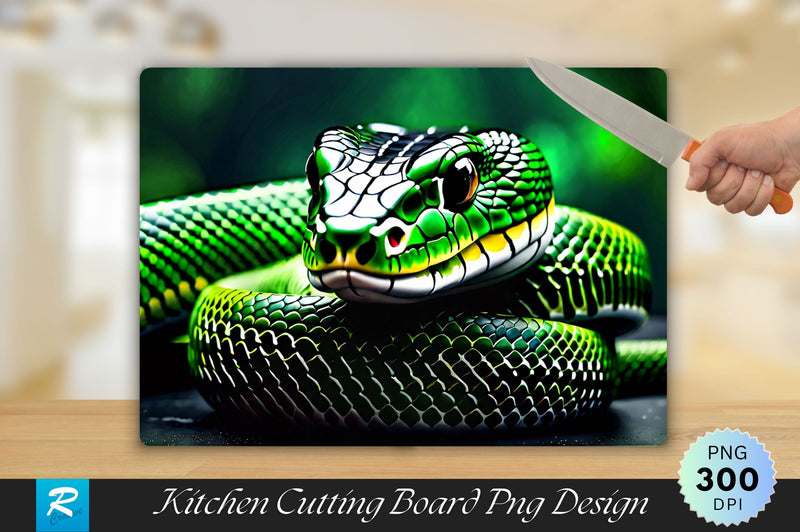 Green Snake Cutting Board Sublimation Regulrcrative 