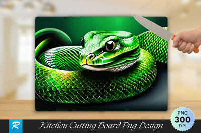 Green Snake Cutting Board Sublimation Regulrcrative 