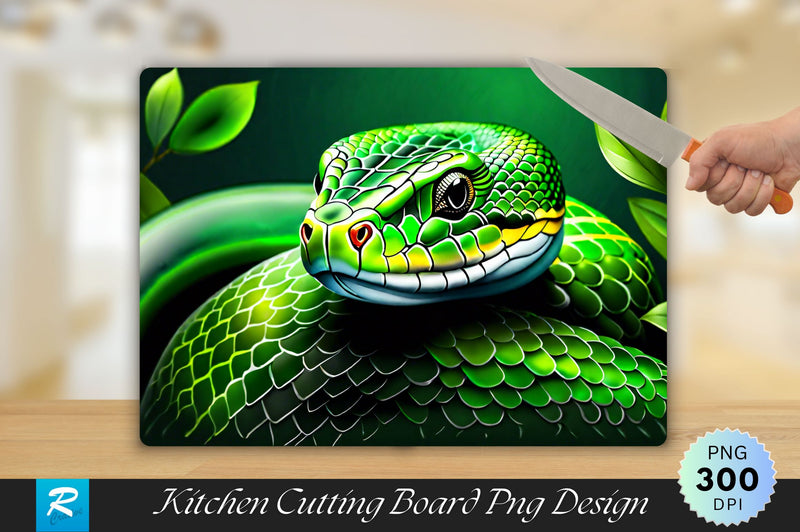 Green Snake Cutting Board Sublimation Regulrcrative 
