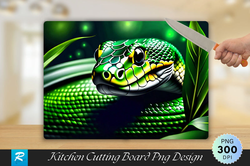 Green Snake Cutting Board Sublimation Regulrcrative 