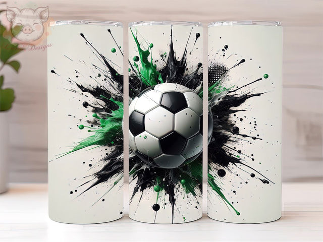 Green Soccer Mom 20oz Tumbler Png, Straight & Tapered Tumbler Png, Green Soccer Ball Tumbler Png, Digital Download PNG Sublimation Lara' s Designs 