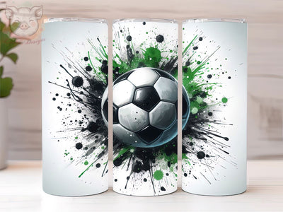 Green Soccer Mom 20oz Tumbler Png, Straight & Tapered Tumbler Png, Green Soccer Ball Tumbler Png, Digital Download PNG Sublimation Lara' s Designs 