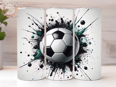 Green Soccer Mom 20oz Tumbler Png, Straight & Tapered Tumbler Png, Green Soccer Ball Tumbler Png, Digital Download PNG Sublimation Lara' s Designs 