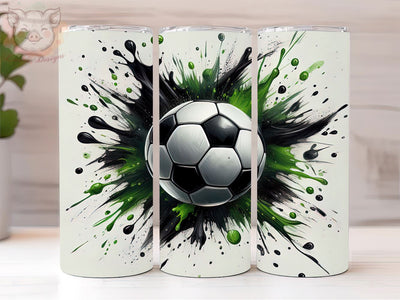 Green Soccer Mom 20oz Tumbler Png, Straight & Tapered Tumbler Png, Green Soccer Ball Tumbler Png, Digital Download PNG Sublimation Lara' s Designs 