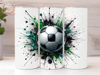 Green Soccer Mom 20oz Tumbler Png, Straight & Tapered Tumbler Png, Green Soccer Ball Tumbler Png, Digital Download PNG Sublimation Lara' s Designs 