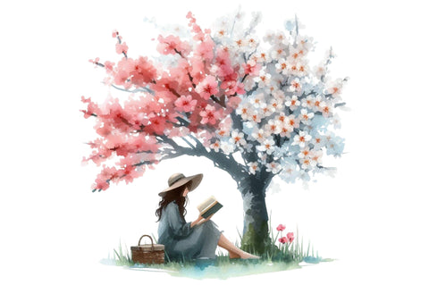 Green Spring Travel Watercolor Clipart Sublimation SVGista 