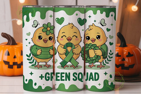 Green Squad Chick 20oz Tumbler Wrap Sublimation PixelChick 