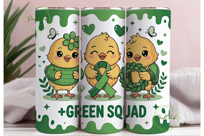 Green Squad Chick 20oz Tumbler Wrap Sublimation PixelChick 