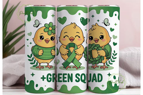 Green Squad Chick 20oz Tumbler Wrap Sublimation PixelChick 