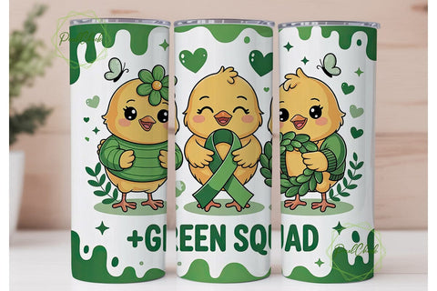 Green Squad Chick 20oz Tumbler Wrap Sublimation PixelChick 