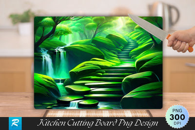 Green Stone Path Cutting Board Sublimation Regulrcrative 