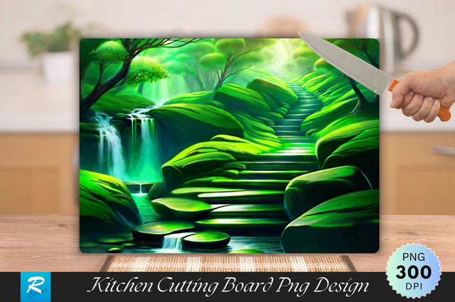 Green Stone Path Cutting Board Sublimation Regulrcrative 