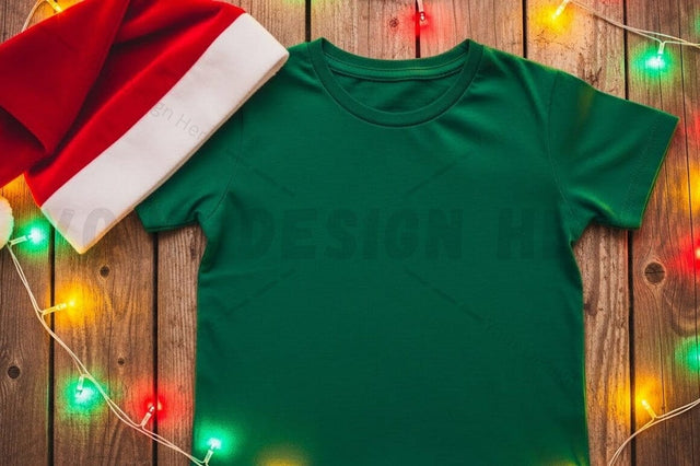Green t-shirt christmas mockup design Mock Up Photo Designangry 