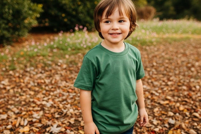 Green t-shirt for kids Mock Up Photo Designangry 
