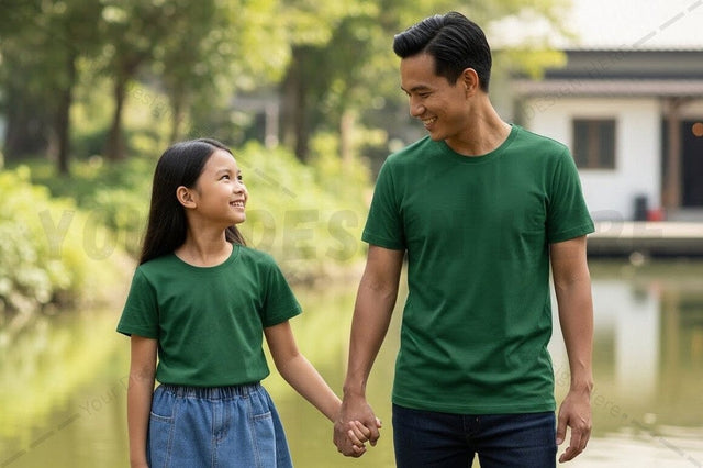 Green t-shirt mockup design for family Mock Up Photo Regulrcrative 