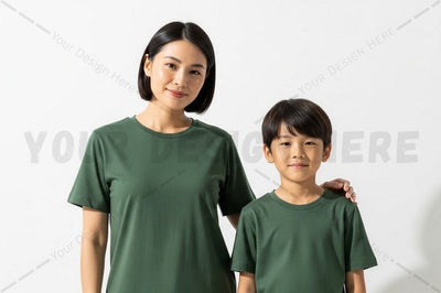 Green t-shirt mockup design for family Mock Up Photo Regulrcrative 