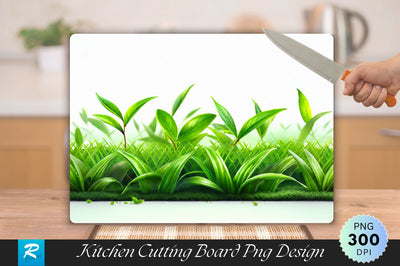 Green Tea Leaves on Grass Field Isolated Cutting Board Sublimation Regulrcrative 