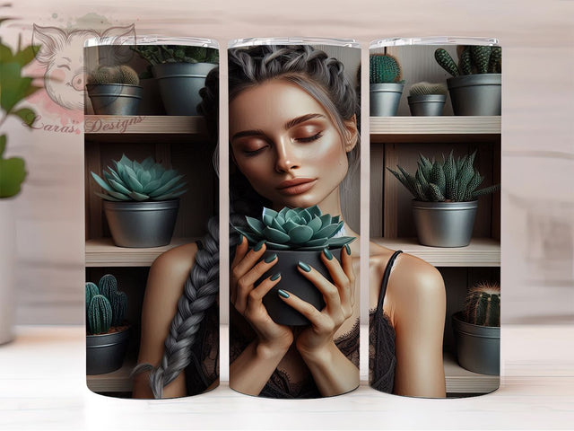 Green Thumb Plant Mom Tumbler, Indoor Plant Lover, Garden Enthusiast Cup, Botanical Tumbler, Plant Lady Present, Succulent Lover Design, Green Thumb Gift Sublimation Lara' s Designs 
