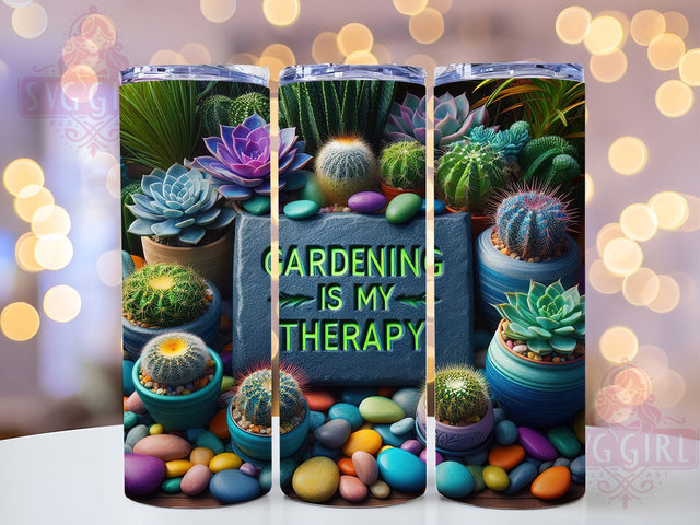 Green Thumb Therapy 20oz Tumbler, Gardening Tumbler, Plant Lady Gifts, Therapy Design, Sublimation Wrap, 20oz Tumbler, Plant Lover Decor, Green Thumb Accessories Sublimation SvggirlplusArt 