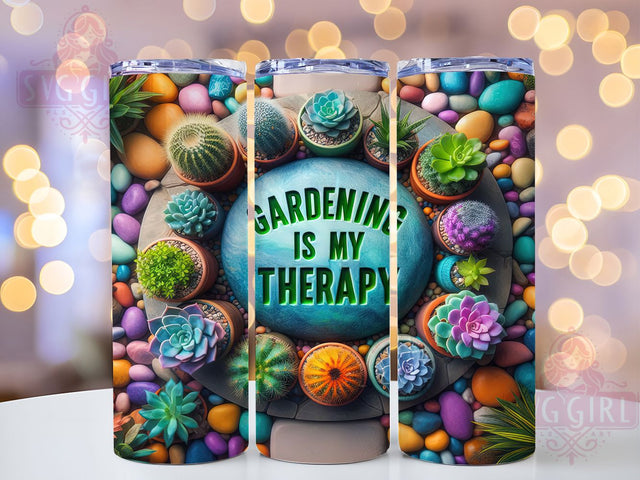 Green Thumb Therapy 20oz Tumbler, Gardening Tumbler, Plant Lady Gifts, Therapy Design, Sublimation Wrap, 20oz Tumbler, Plant Lover Decor, Green Thumb Accessories Sublimation SvggirlplusArt 