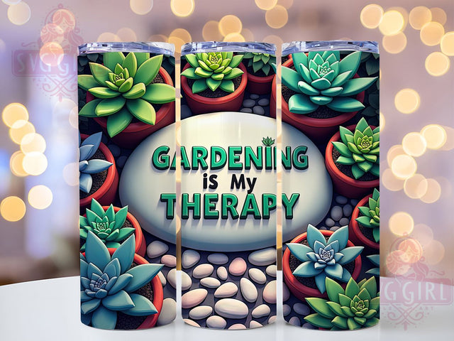 Green Thumb Therapy 20oz Tumbler, Gardening Tumbler, Plant Lady Gifts, Therapy Design, Sublimation Wrap, 20oz Tumbler, Plant Lover Decor, Green Thumb Accessories Sublimation SvggirlplusArt 