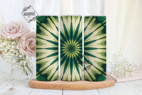 Green Tie-Dye Radial Pattern Tumbler Sublimation sassyprint 