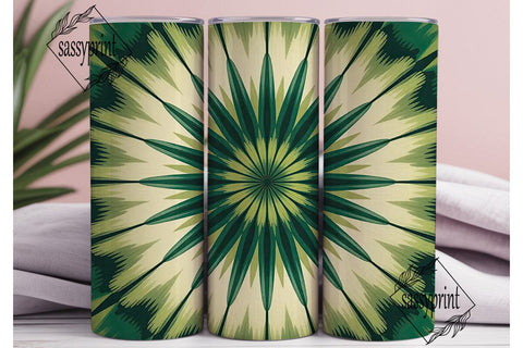 Green Tie-Dye Radial Pattern Tumbler Sublimation sassyprint 