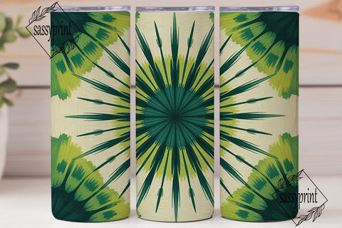 Green Tie-Dye Radial Pattern Tumbler Sublimation sassyprint 
