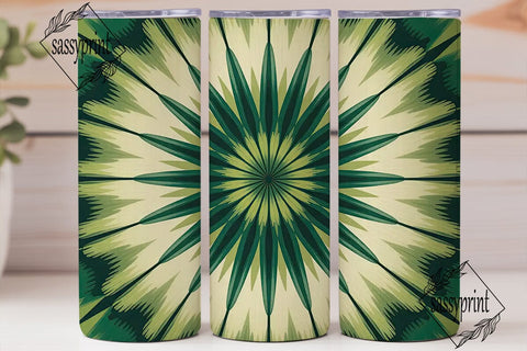 Green Tie-Dye Radial Pattern Tumbler Sublimation sassyprint 