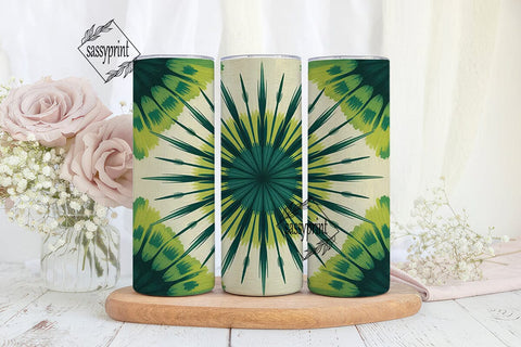 Green Tie-Dye Radial Pattern Tumbler Sublimation sassyprint 
