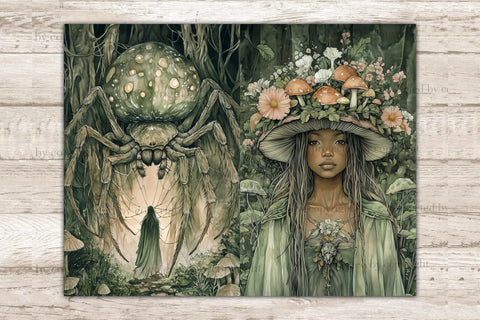 Green Witch Junk Journal Paper | Dark Witch Printable SVG GlamArtZhanna 