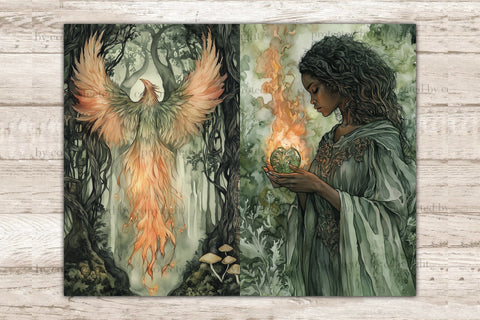 Green Witch Junk Journal Paper | Dark Witch Printable SVG GlamArtZhanna 