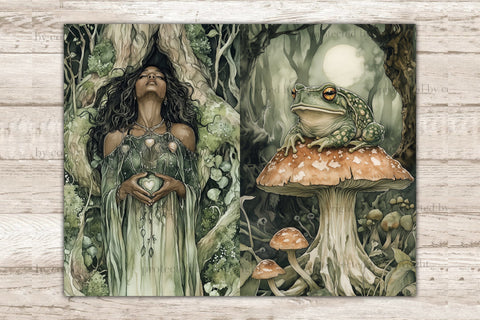 Green Witch Junk Journal Paper | Dark Witch Printable SVG GlamArtZhanna 