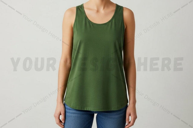 Green women's tank top Mock Up Photo Regulrcrative 