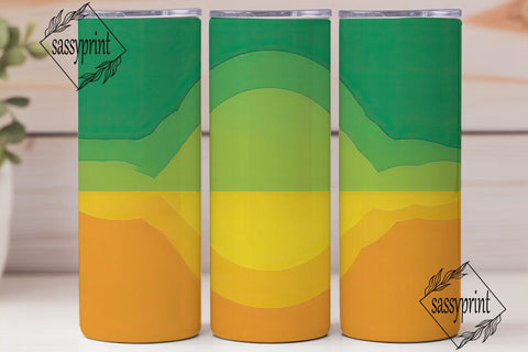 Green Yellow Gradient Tumbler Wrap Sublimation sassyprint 