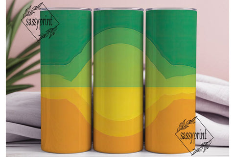 Green Yellow Gradient Tumbler Wrap Sublimation sassyprint 