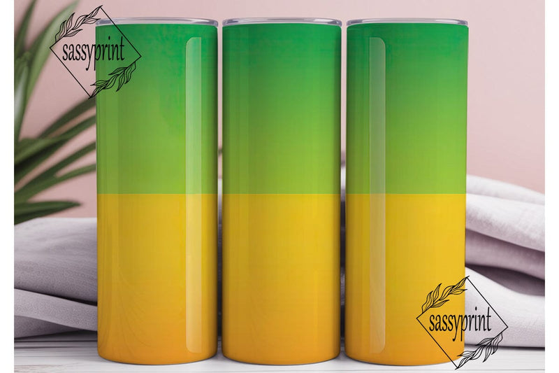 Green Yellow Gradient Tumbler Wrap Sublimation sassyprint 