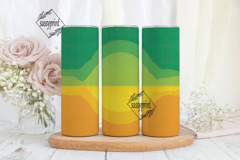 Green Yellow Gradient Tumbler Wrap Sublimation sassyprint 