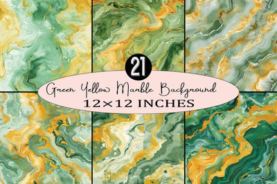 Green Yellow Marble Background Bundle Digital Pattern SVGArt 