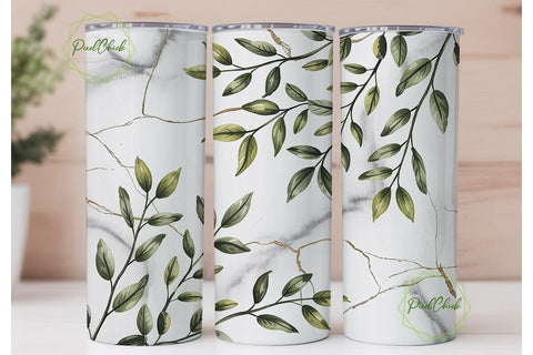 Greenery Marble 20oz Tumbler Wrap Sublimation PixelChick 
